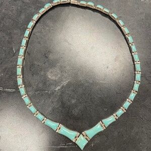 .950 Silver & Turquoise Collar Style Necklace